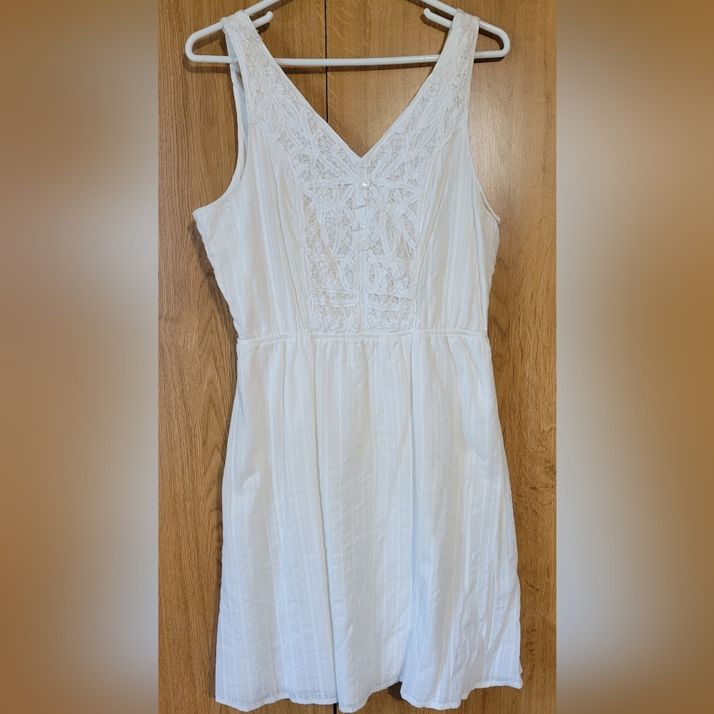 Maurices White Sleeveless Lace-Detail Summer Dress